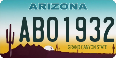 AZ license plate ABO1932