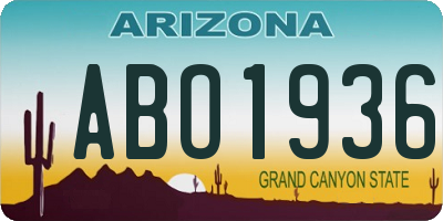 AZ license plate ABO1936