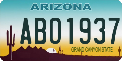 AZ license plate ABO1937