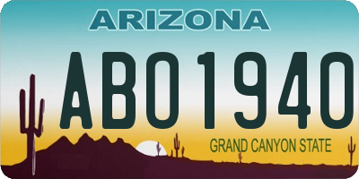 AZ license plate ABO1940