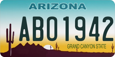 AZ license plate ABO1942