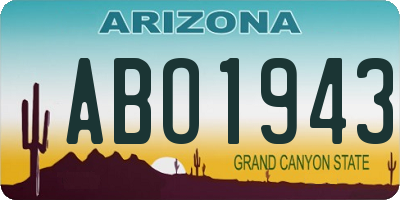 AZ license plate ABO1943