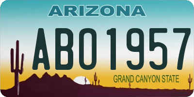 AZ license plate ABO1957