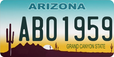 AZ license plate ABO1959
