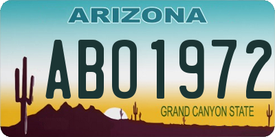 AZ license plate ABO1972