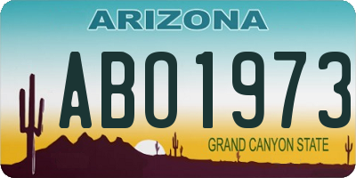 AZ license plate ABO1973
