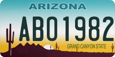AZ license plate ABO1982