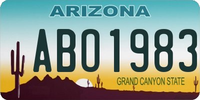 AZ license plate ABO1983