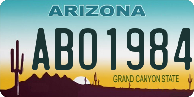 AZ license plate ABO1984