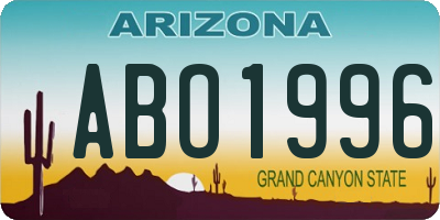 AZ license plate ABO1996