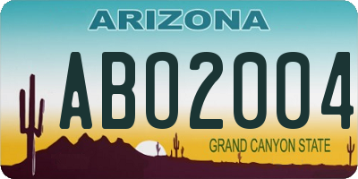 AZ license plate ABO2004