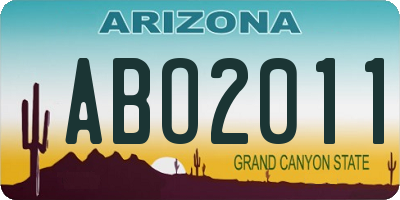 AZ license plate ABO2011