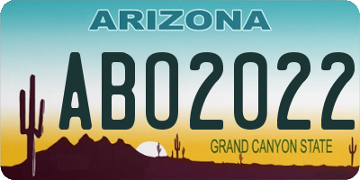 AZ license plate ABO2022