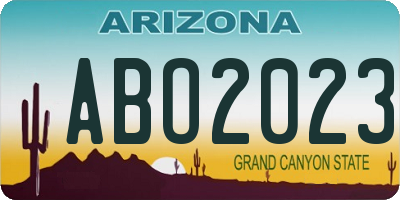 AZ license plate ABO2023