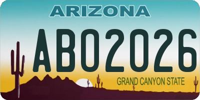 AZ license plate ABO2026