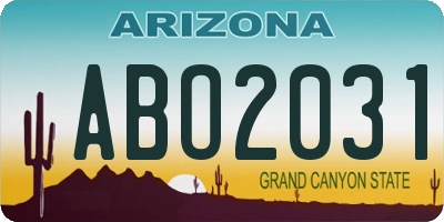 AZ license plate ABO2031