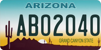 AZ license plate ABO2040