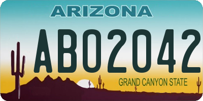 AZ license plate ABO2042