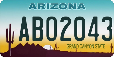 AZ license plate ABO2043