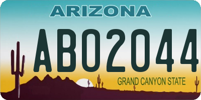 AZ license plate ABO2044