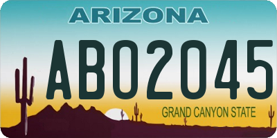 AZ license plate ABO2045