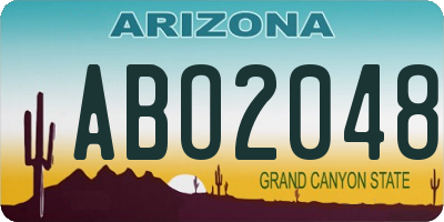 AZ license plate ABO2048