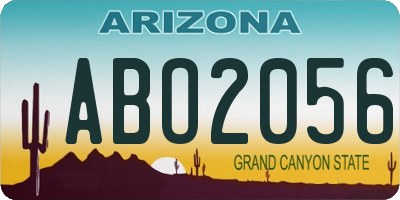 AZ license plate ABO2056