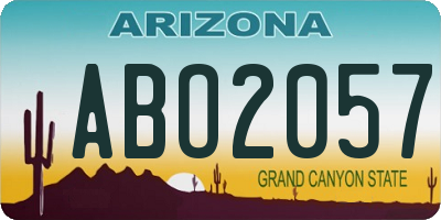 AZ license plate ABO2057