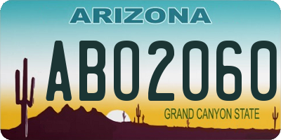 AZ license plate ABO2060