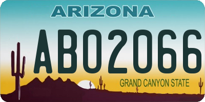 AZ license plate ABO2066