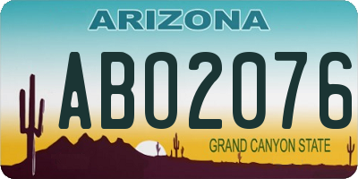 AZ license plate ABO2076