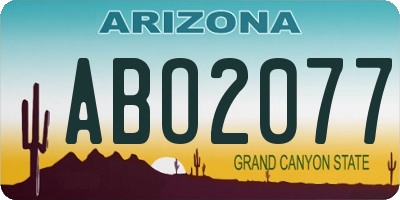 AZ license plate ABO2077