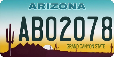 AZ license plate ABO2078