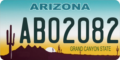 AZ license plate ABO2082
