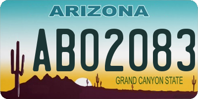 AZ license plate ABO2083