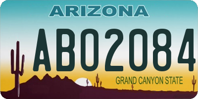 AZ license plate ABO2084