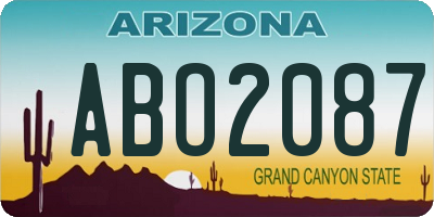 AZ license plate ABO2087