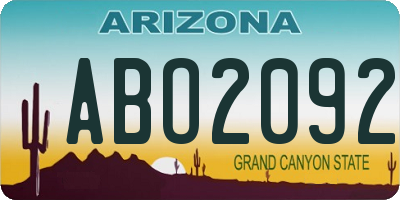 AZ license plate ABO2092
