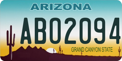 AZ license plate ABO2094