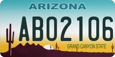 AZ license plate ABO2106