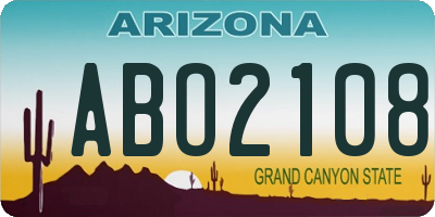 AZ license plate ABO2108