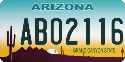 AZ license plate ABO2116
