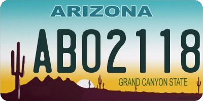 AZ license plate ABO2118