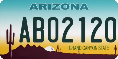 AZ license plate ABO2120