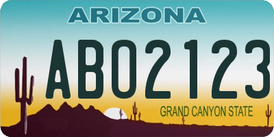 AZ license plate ABO2123