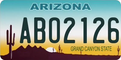 AZ license plate ABO2126
