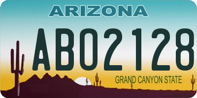 AZ license plate ABO2128