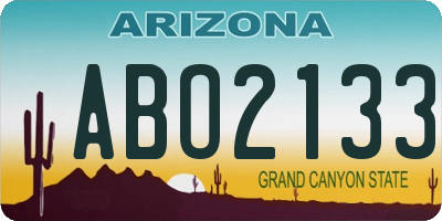 AZ license plate ABO2133