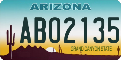 AZ license plate ABO2135