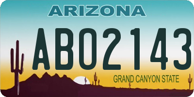 AZ license plate ABO2143
